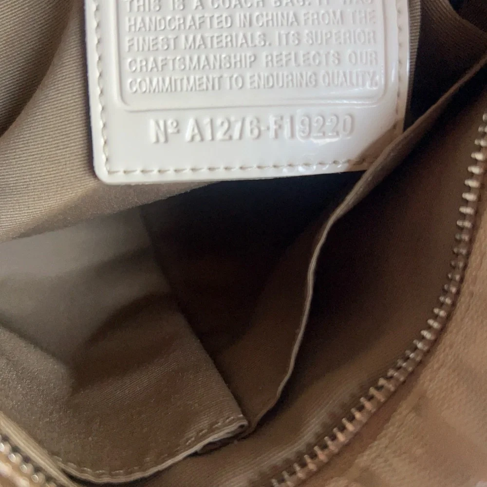 Coach Beige and Cream  monogram Women's crossbody Bag